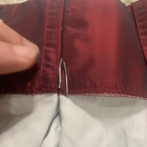 Red pleated blackout curtain panels - Picture 9 of 10